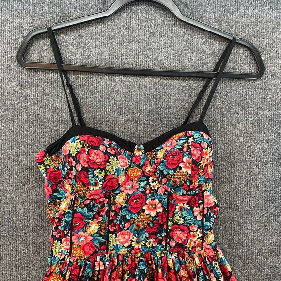 Band of Gypsie Dress Womens S Floral Sleeveless Fit Flare Cottage Pin Up Swing - Picture 2 of 10